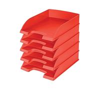Leitz Plus - Bandeja para cartas (70 mm, 5 unidades, altura 70 mm), color rojo claro