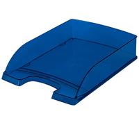 Leitz Plus - Bandeja para Correo, poliestireno, 100% reciclable, A4, Capacidad de 600 Hojas, Azul Oscuro translúcido