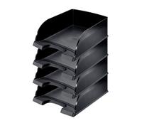 Leitz Plus Range Jumbo Letter Trays - Bandeja de escritorio (255 x 357 x 103 mm, Negro)
