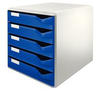 Leitz Cajonera Post 52800035, set para correo e impresos, A4, 5 cajones, carcasa gris