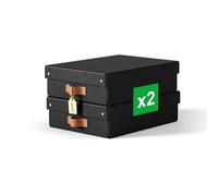 Leitz Caja de almacenamiento Puro M, juego 2 unidades, 8L, apilable, con tapa, Negro