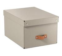 Leitz Puro Caja de Almacenamiento Pequeña con Tapa - Set de 2 Cajas de Almacenamiento, Compatibles con Cubos y Estanterías, Organizador Apilable 7L, Apto para Hogar y Oficina (20 x 28 x 15 cm, Beige)