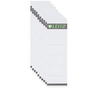 Leitz - Recambio de Etiqueta para Lomo para Archivadores de Palanca de Plástico de 80 mm, Cortas y Amplias, 57 x 190 mm, Cartón, 16070085, Gris, Pack de 10 Etiquetas