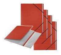 Leitz Recycle Carpeta Archivadora con 12 Separadores para Folios A4, con Gomas Elásticas Hecha de Cartón 100 % Reciclado, Rojo - 39150025