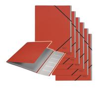 Leitz Recycle Carpeta Archivadora con 6 Separadores para Folios A4, con Gomas Elásticas Hecha de Cartón 100 % Reciclado, Rojo - 39140025