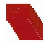 Leitz Recycle Funda Portadocumentos con Cierre de Botón para Folios A4 con Capacidad para 60 Hojas de Plástico de Polipropileno 100% Reciclable, Rojo - 46780025