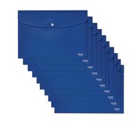 Leitz Portadocumentos Recycle 46780035 – A4 opaco, cierre botón, 60 hojas, azul – Juego de 10