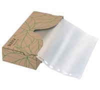 Leitz Recycle Juego de 40 Fundas Perforadas de Papelería para Folios A4 de Plástico de Polipropileno 100 % Reciclable y Dispensador de Cartón 100 % Reciclado, 40220003