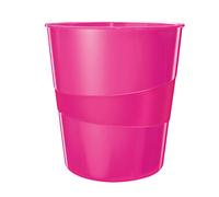 Leitz WOW 52781023 - Papelera (6 unidades, 15 L, plástico), color rosa