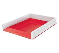 Leitz WOW Bandeja Organizadora de Escritorio, Bandeja para Papel A4, Blanco/Rojo, 53611026