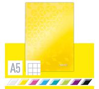 Leitz Wow - Cuaderno de tapa rígida, A5, Amarillo