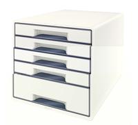 Leitz Wow Desk Cube Fichero de cajones de sobremesa Blanco/gris