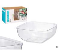 LEKNES Bol Cuadrado Grande Transparente 5 L