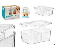 LEKNES Fiambrera Divisoria Hermética Blanca 2L