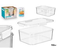 LEKNES Fiambrera Rectangular Hermética Blanca 950ml