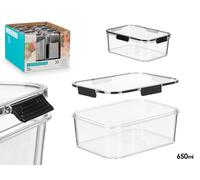 LEKNES Fiambrera Rectangular Hermética Negra 650ml