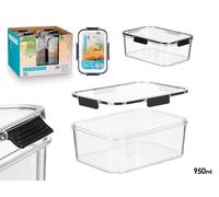 LEKNES Fiambrera Rectangular Hermética Negra 950ml
