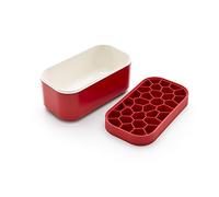 Lékué Contenedor para cubitos de hielo, Ice Box Rojo, 11.6 x 12.5 x 22.5 cm