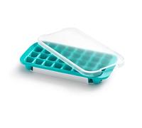 Lékué Cubitera de hielos de Caucho SBS con tapa, Azul, 32 cavidades