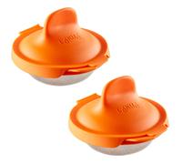 Lékué Escalfador de huevos, juego de 2 piezas, naranja, silicona, Lékuké