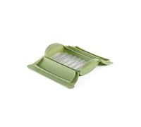 Lékué Estuche de vapor silicona platino Verde con bandeja, 1-2 pers, 650 ml