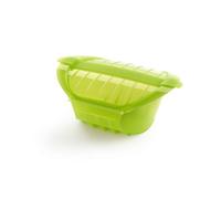 Lékué Estuche vapor hondo con bandeja 3-4 personas,silicona platino Verde, 1000 ml