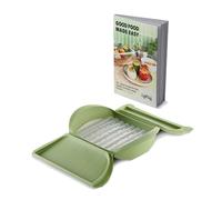 Lékué Estuche vapor silicona verde c/bandeja y libro (ENG), 3-4 pers.1400ml