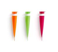 Lékué Ice Pop - Pack moldes de helado de tubo,silicona platino 4 x 4,8 x 20,2 cm, multicolor