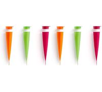 Lékué Ice Pop - Pack moldes de helado de tubo,silicona platino 4 x 4,8 x 20,2 cm, multicolor (Paquete de 2)