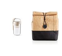 Lékué Jar To Go 600ml Organic, Beis, 600 ml & Bolsa Porta Alimentos, Tyvek, Marrón, 4 L