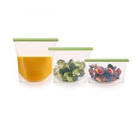 Lékué Kit de 3 bolsas de silicona reutilizables Lékué Verde