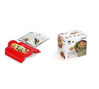 Lékué - Kit Estuche de vapor 1,2 personas + libro de recetas, 650 ml, Silicona + Recipiente para cocinar Quinoa, Arroces y Cereales, 1 Litro