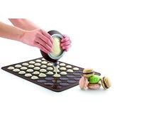 Lékué Kit repostería para hacer macarons, tapete + manga decomax + receta, silicona platino color marrón oscuro