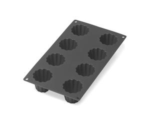 Lékué Molde Bordelais acanalado Lékué de silicona 8 ud Negro