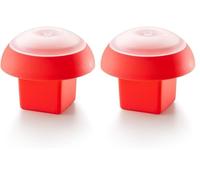 Lékué Molde Cocedor de huevos en microondas o baño maría, silicona platino Rojo, 1 unidad (Paquete de 2)