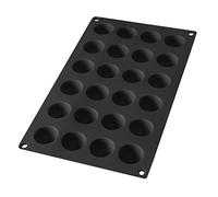 Lékué Molde repostería mini Semiesfera, silicona Negro, 24 cavidades