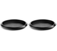 Lékué Molde repostería redondo para quiche, 28 cm, silicona platino color negro (Paquete de 2)