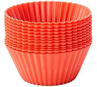 Lékué Moldes base para magdalenas, Silicona Rojo, 12 unidades