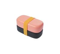 Lékué Recipiente doble hermético para transportar y conservar alimentos, color coral