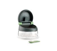 Lékué Salero 03200012G130002 – vidrio con tapa y cucharilla – Gris