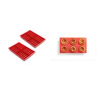 Lékué - Set 2 Moldes de silicona para Gofres. & 0620406R01 Molde Silicona Repostería Doughnut 6 cavidades Rojo, 540 milliliters