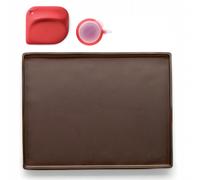 Lékué Set 3 Piezas Molde Para Pan de Molde Receta Silicona Marrón