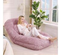 Lekvvied Sofá cama de 1 plazas con respaldo ajustable en cinco posiciones, sillón reclinable ajustable, apto para juegos, meditación, relajación (rosa)