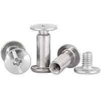 Leliafleury Tornillos de encuadernación Chicago M4 x 15, 20 tornillos Phillips de acero inoxidable, remaches de metal de cabeza cruzada plana, postes de tornillo Chicago para manualidades, cuello,