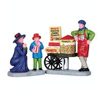 Lemax 62453 - Figura de Vendedor de Cacahuetes y Clientes, Juego de 2 Piezas