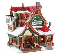 Lemax 75291 - El Taller de los Elfos - Werkstatt der Elfen - Nuevo, año 2018 - Santas Wonderland - Casa iluminada con LED y animación / Casa navideña - Decoración / Adorno navideño - Mundo navideño /