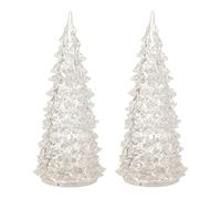Lemax - Crystal Lighted Tree - 3 Color Changeable - Medium - Set of 2 - B/o (4.5v)