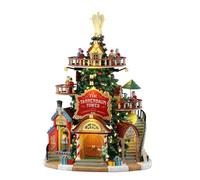 LEMAX Edificio de la Torre Tannenbaum con iluminación LED "Tiendas navideñas de la Torre Tannenbaum" (Alto: 30,5 x 22 x 20 cm)