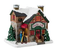 LEMAX Edificio Iluminado LED Winter'S Haven Café en Porcelana H15 x 17,1 x 13,6 cm