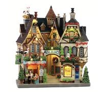 LEMAX Fachada iluminada con Luces LED Noel Alsace en Resina H27,6x25x9,5 cm